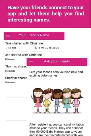 50,000 Baby Names  -  Connect Your Friends and Let Them Share Their Favorite Names with You screenshot 2