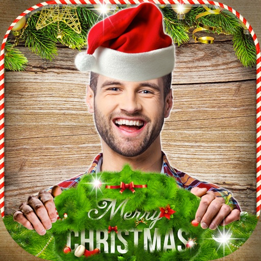 Christmas Photo Montage – Face Morph With Santa Costume Edit.or & Holiday Sticker.s