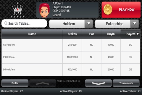 Ajax Poker screenshot 2