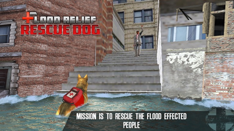 Flood Relief Rescue Dog : Save stuck people lives