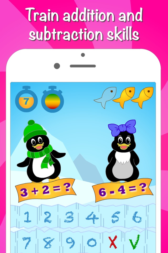 Icy Math Free Addition and Subtraction game for kids and adults good brain training and fun mental maths tricks screenshot 2