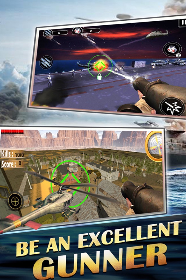 Sniper gunship helicopter shooting 3D:Free FPS battleship war airplane gun shooting games screenshot 3