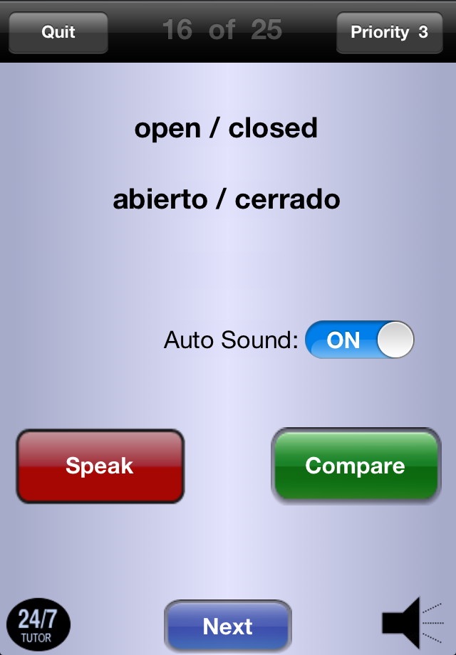 Spanish Vocabulary 24/7 Language Learning screenshot 2