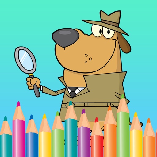 Free Coloring Book Game For Kids - Play Painting Cute Dog Icon