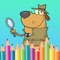 Free Coloring Book Game For Kids - Play Painting Cute Dog