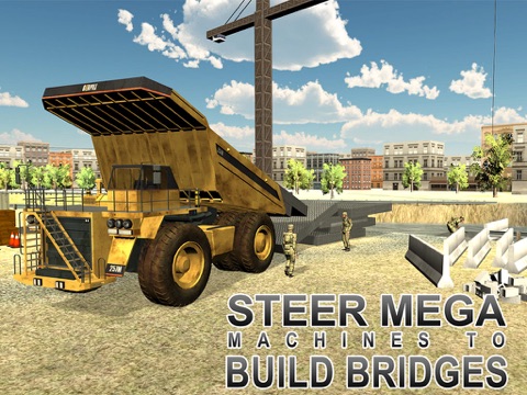 Армия строительство моста Тренажер - мега машины и грузовой кран игра вождения для iPad