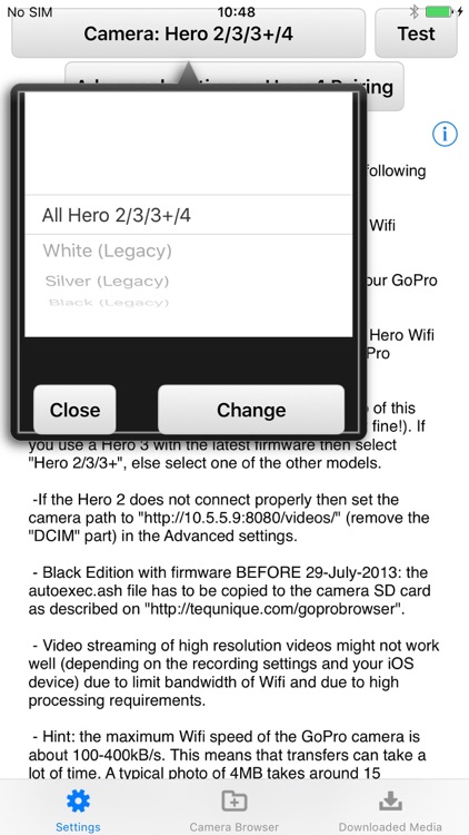 Photo and Video Browser for GoPro Hero Cameras (Wifi)