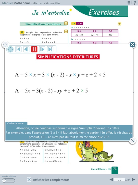 iParcours Maths 5e screenshot-3