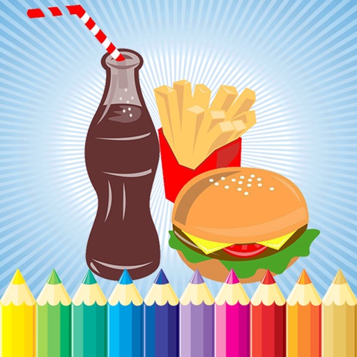Food Coloring Book For Kids - All In 1 Drawing and Painting Free Printable Pages iOS App