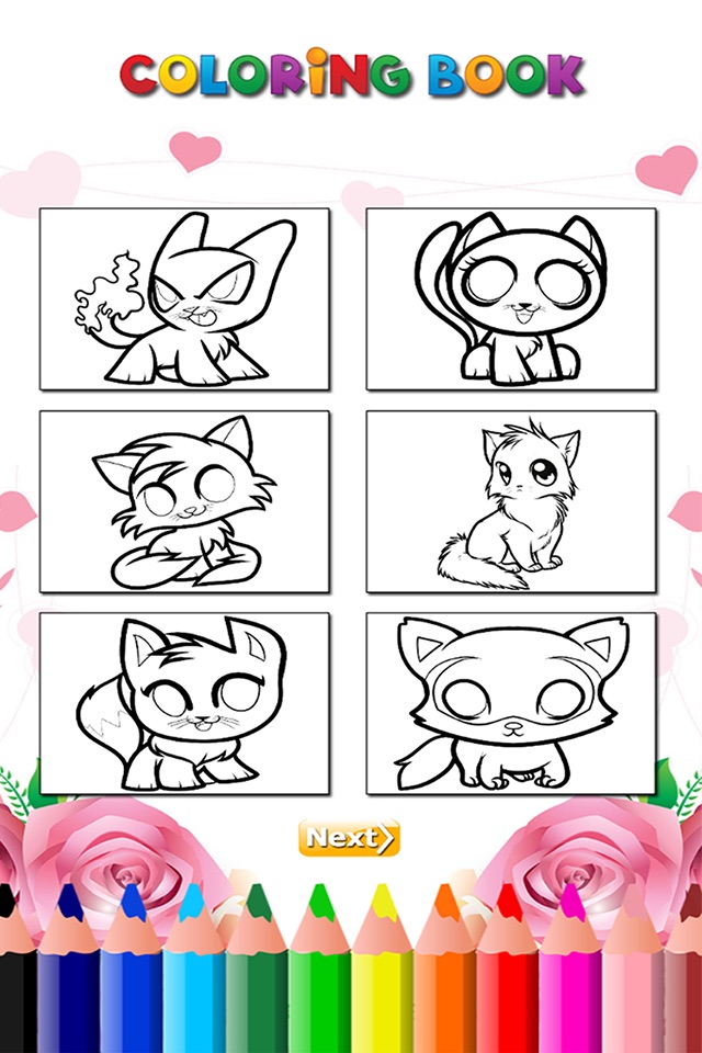 The Kitten Coloring Book HD: Learn to color and draw a kitten, Free games for children screenshot 2