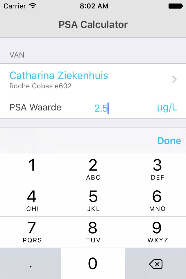 PSA Calculator screenshot 2