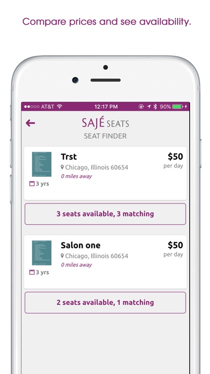 Sajé Seats - Find local rental salon seats screenshot-3