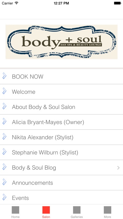 Body and Soul Salon App