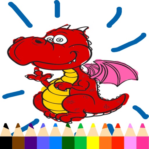 Dragon Coloring Book - Drawing Pages and Painting Educational Learning skill Games For Kid & Toddler iOS App