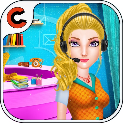 Office girl dress up icon