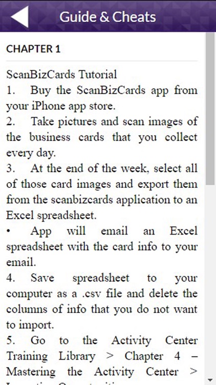 App Guide for ScanBizCards