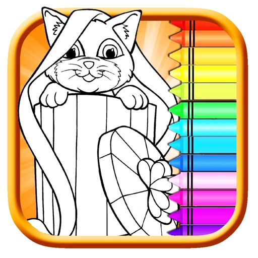 Kids Coloring Book Cat Patrol Game Free Version Icon