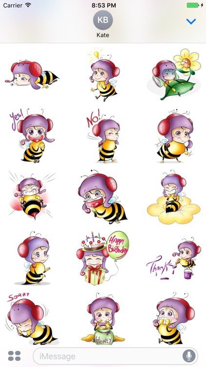 Bee Girl - Cute stickers for iMessage