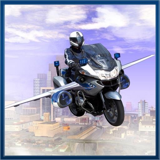Flying Motorbike Police 3d Game iOS App