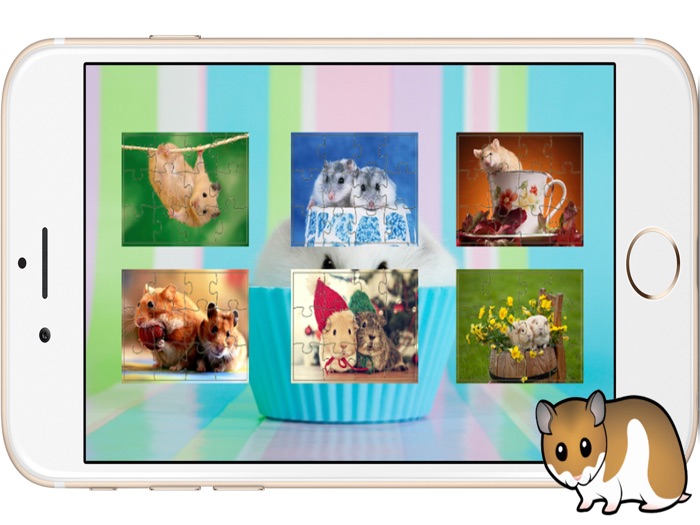 仓鼠拼图的游戏为孩子和幼儿