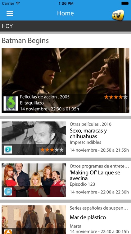 Sincro Guía TV - Programación TV