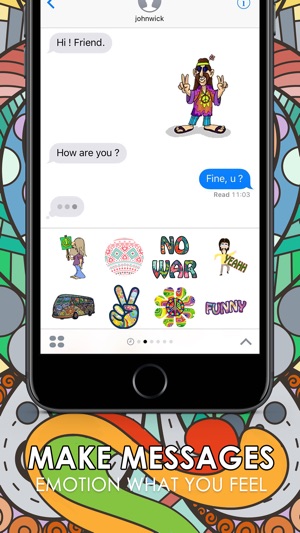 Hippie Emoji Stickers Keyboard Themes ChatStick(圖2)-速報App