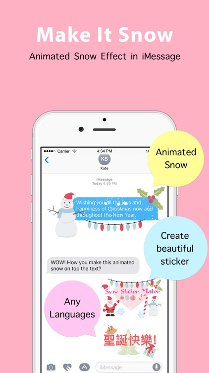 Snow Sticker Maker, winter stickers & 2017 sticker screenshot-0