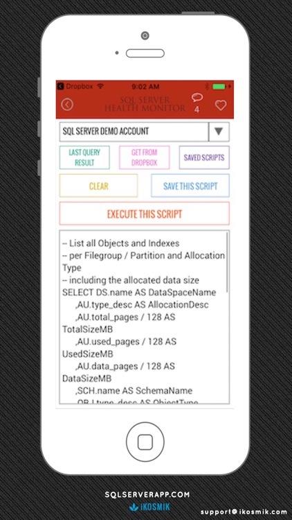 DBA Mobile DB Client for Microsoft SQL Server