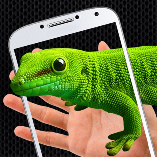 Lizard on hand funny joke icon