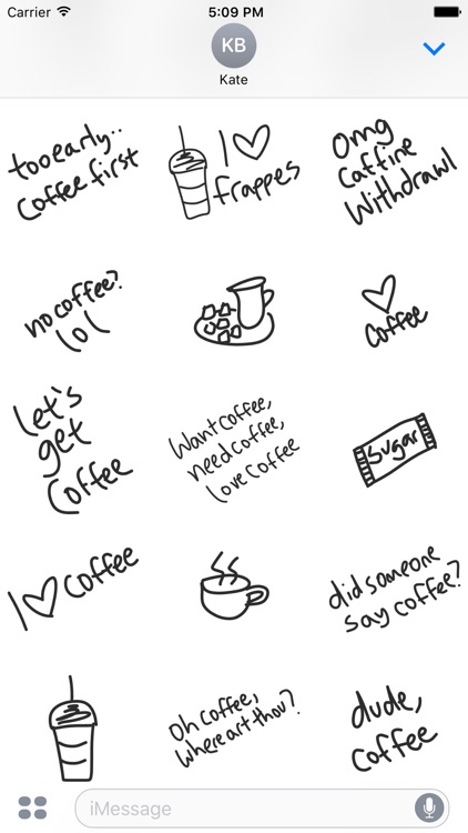 Coffee sticker pack - drink stickers for iMessage