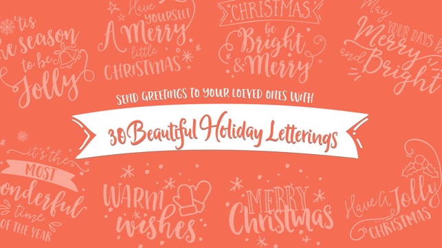 Merry Christmas Lettering Stickers