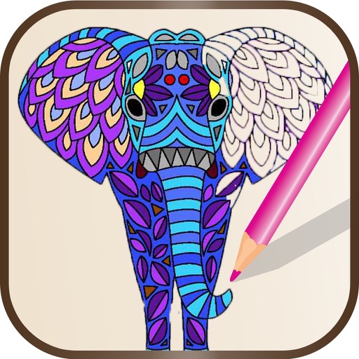Animal Mandala Coloring Pages - Adult Color Book iOS App