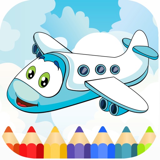 Aircraft Coloring for Kid & Adult -Pages Education Icon
