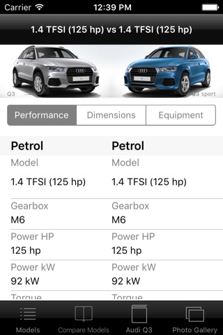 Specs for Audi Q3 2015 edition screenshot 3