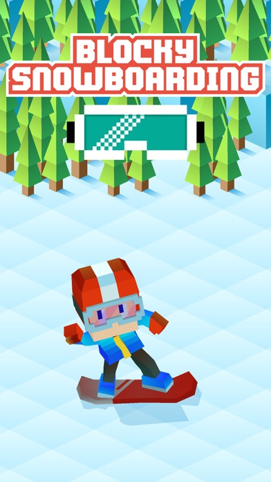 Blocky Snowboarding - Endless Arcade Runner Screenshot 1