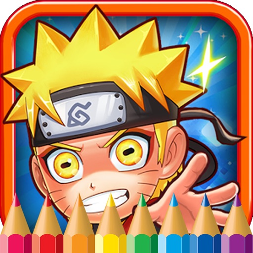 Cartoon Characters Coloring Page Naruto Edition iOS App