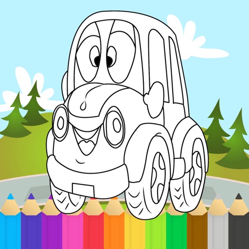 Cars Coloring Book Game - Learning Vehicle for Kids Icon