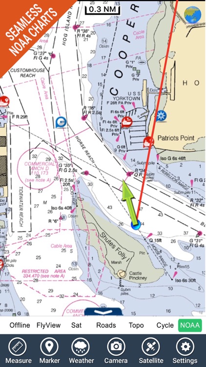 Boating Georgia South to North Carolina HD GPS Map