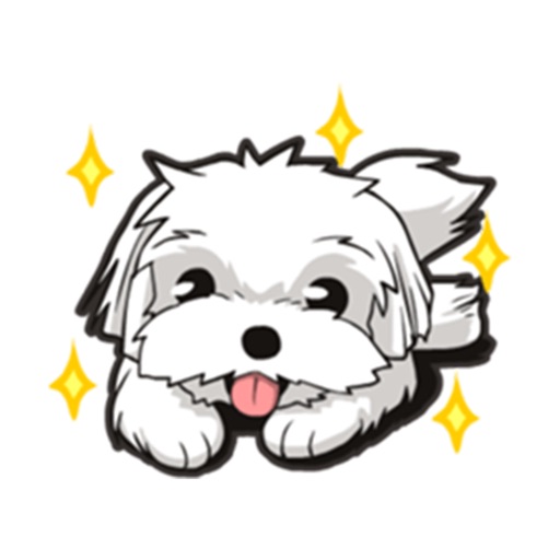 Maltese Dog Sticker Icon