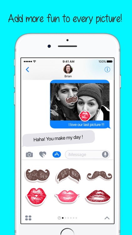 Moustaches & Kisses stickers! love your pictures