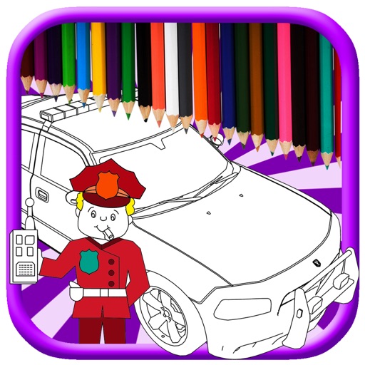 My Craft Police Advanture Coloring Page Game Kids Icon