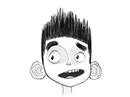 Cartoon Boy With Black Spiky Hair