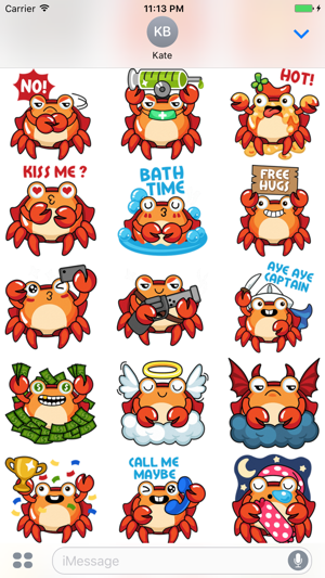 Chubby Crab - Cute stickers for iMessage(圖2)-速報App