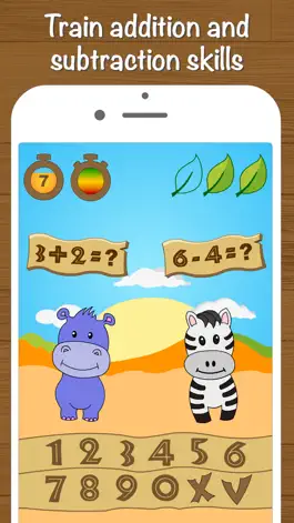 Game screenshot Safari Math Free - Addition and Subtraction game for kids apk