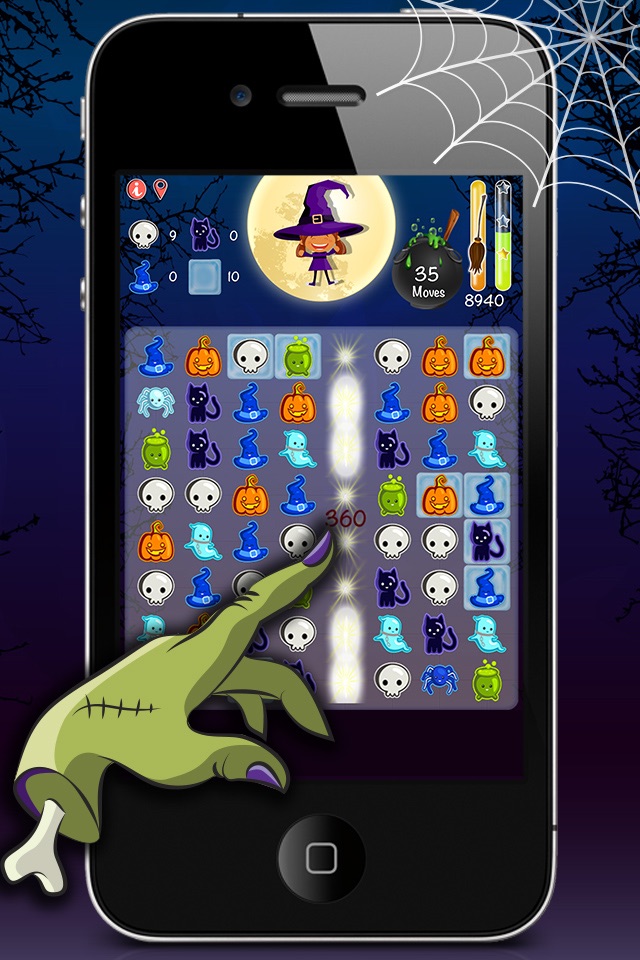 Cats & witches Halloween crush bubble game of zombies screenshot 4