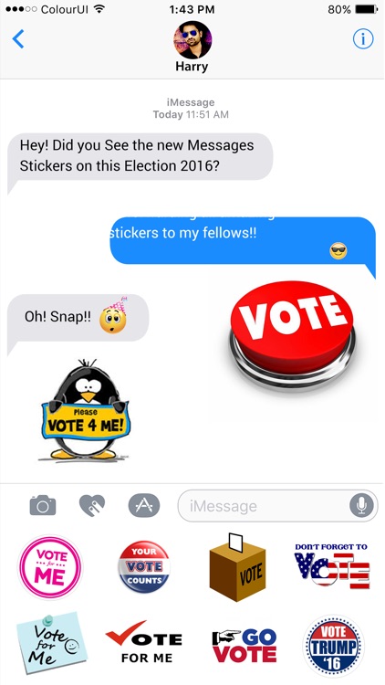 VoteMoji: USA Election 2016 Vote Me Sticker Pack