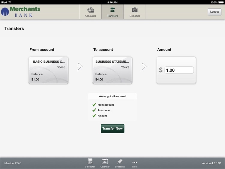 Merchants Bank Tablet Banking screenshot-3