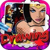 Drawing Desk Coloring Book for Superheroes Women