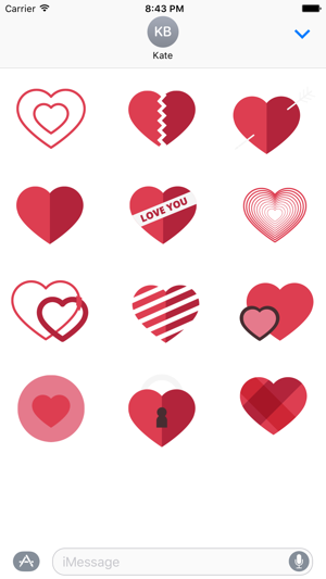 Love You Heart Stickers for iMessage