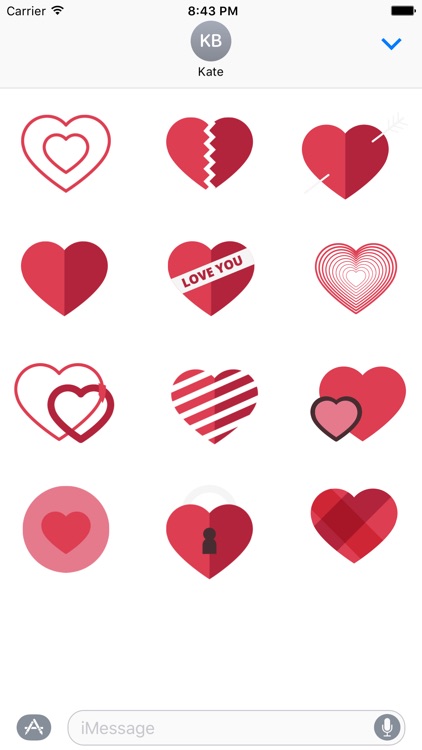 Love You Heart Stickers for iMessage